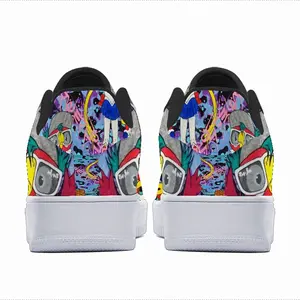 Men Goodbye My Love - Pop Art Cartoon Universal Peace Calligraphy Pink Low Top Shoes