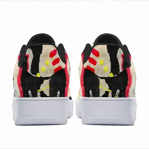 Men Black Yellow Red Abstract Low Top Shoes