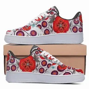 Men Poppy Flowers In A Pot Low Top Shoes