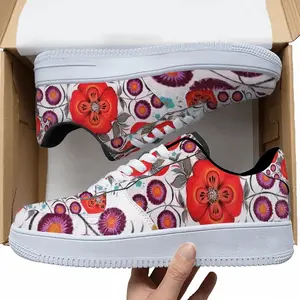 Men Poppy Flowers In A Pot Low Top Shoes