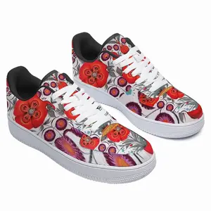 Men Poppy Flowers In A Pot Low Top Shoes