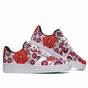 Men Poppy Flowers In A Pot Low Top Shoes