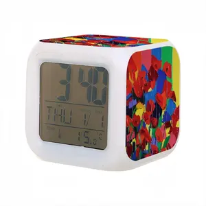 Poppies Colorful Mood Clock