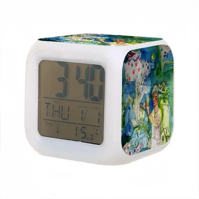 Boy With Bird Colorful Mood Clock