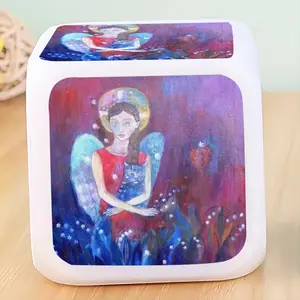 Angel With Cat Colorful Mood Clock