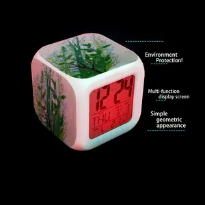 Weeds And Twigs Colorful Mood Clock