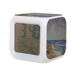 Resting On The Beach Colorful Mood Clock