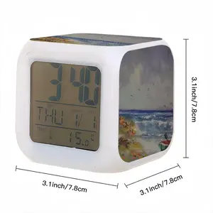 Resting On The Beach Colorful Mood Clock