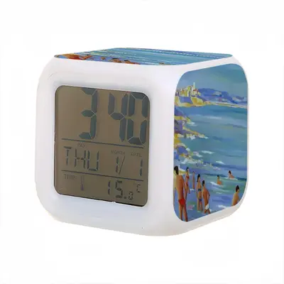 Bathers In Antibes Colorful Mood Clock