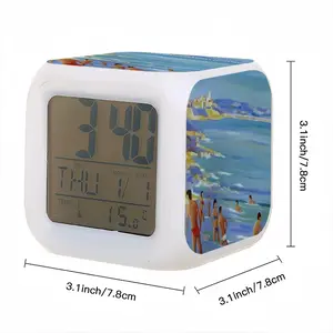 Bathers In Antibes Colorful Mood Clock