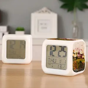 Blooming Cherry Trees Colorful Mood Clock