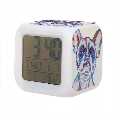 My Adorable French Bulldog Colorful Mood Clock