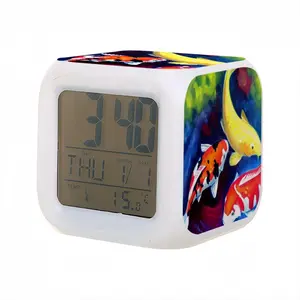 Koi Fish In The Pond Colorful Mood Clock