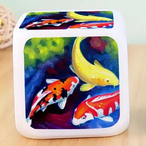 Koi Fish In The Pond Colorful Mood Clock