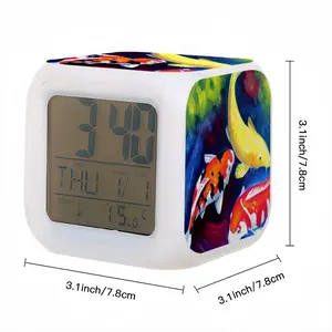 Koi Fish In The Pond Colorful Mood Clock