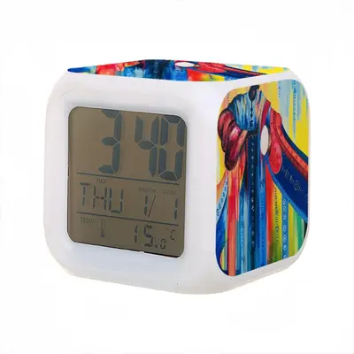 African Drummer Colorful Mood Clock