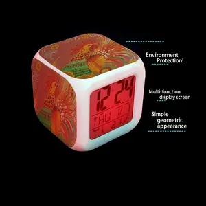 Joyous Rooster Colorful Mood Clock