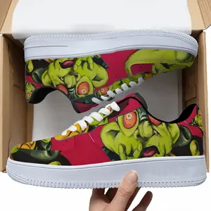 Men Green Alien Wizard Low Top Shoes