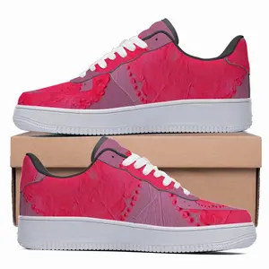 Men Flashy Pink Heart Low Top Shoes