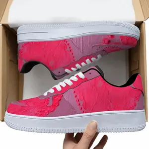 Men Flashy Pink Heart Low Top Shoes