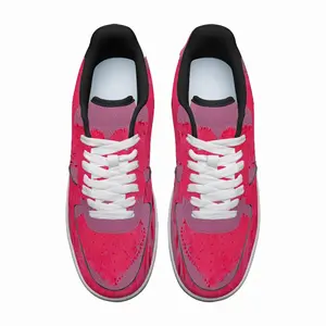 Men Flashy Pink Heart Low Top Shoes