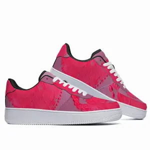 Men Flashy Pink Heart Low Top Shoes