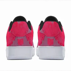 Men Flashy Pink Heart Low Top Shoes