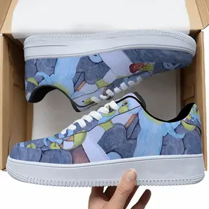 Men Baby Blue Beard Wizard Low Top Shoes