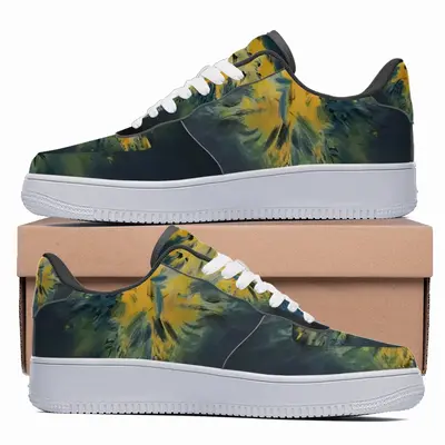 Men Blue And Yellow Bouquet Of Flowers Low Top Shoes