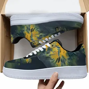 Men Blue And Yellow Bouquet Of Flowers Low Top Shoes