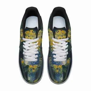 Men Blue And Yellow Bouquet Of Flowers Low Top Shoes