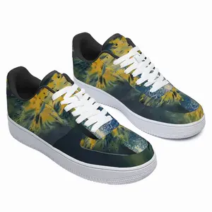 Men Blue And Yellow Bouquet Of Flowers Low Top Shoes