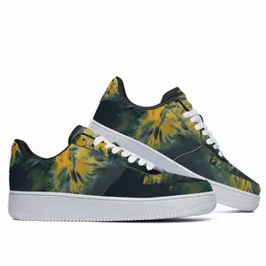 Men Blue And Yellow Bouquet Of Flowers Low Top Shoes