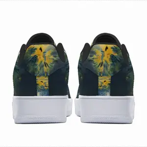 Men Blue And Yellow Bouquet Of Flowers Low Top Shoes