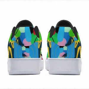 Men Cerulean Skies And Coral Heart Low Top Shoes