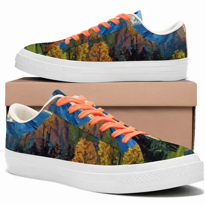 Men High Mountains Landscape Low Top Canvas Shoes