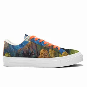 Men High Mountains Landscape Low Top Canvas Shoes