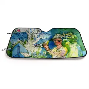 Boy With Bird Car Windshield Sunshade