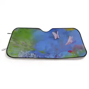 Purple Feather Car Windshield Sunshade