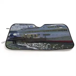 Motor Ship At The Pier Car Windshield Sunshade