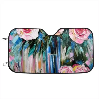 Roses And Rain Car Windshield Sunshade