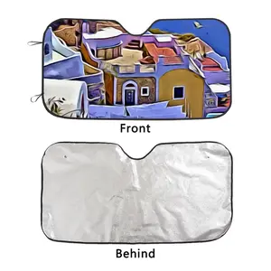 Santorini Oia Sea View Car Windshield Sunshade