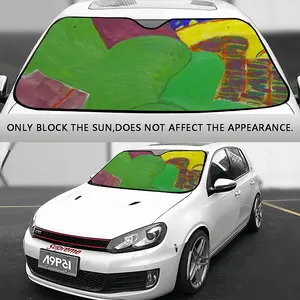 Green Woman Car Windshield Sunshade