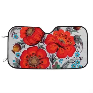 Poppy Flowers Car Windshield Sunshade