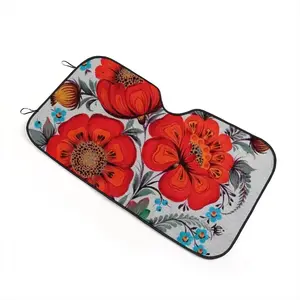 Poppy Flowers Car Windshield Sunshade