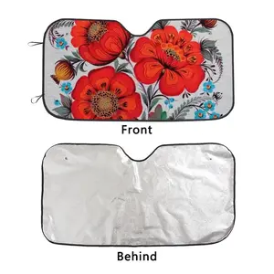 Poppy Flowers Car Windshield Sunshade