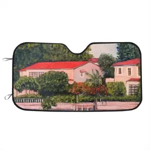 House With Red Roof Car Windshield Sunshade