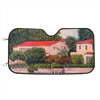 House With Red Roof Car Windshield Sunshade