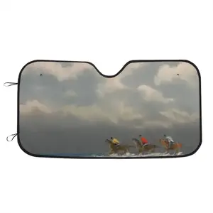 Beach With Riders Car Windshield Sunshade