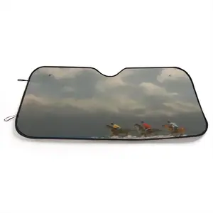 Beach With Riders Car Windshield Sunshade